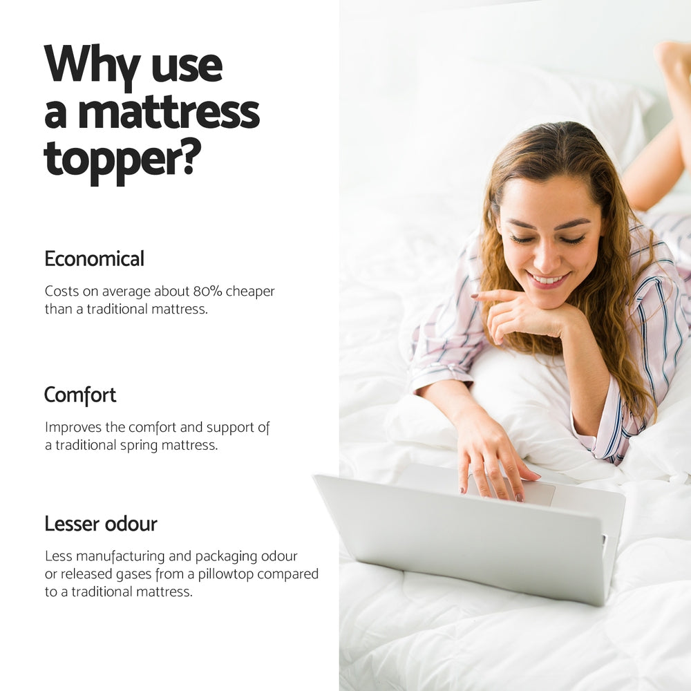 King Single Giselle Bedding Memory Foam Mattress Topper Egg Crate 5cm