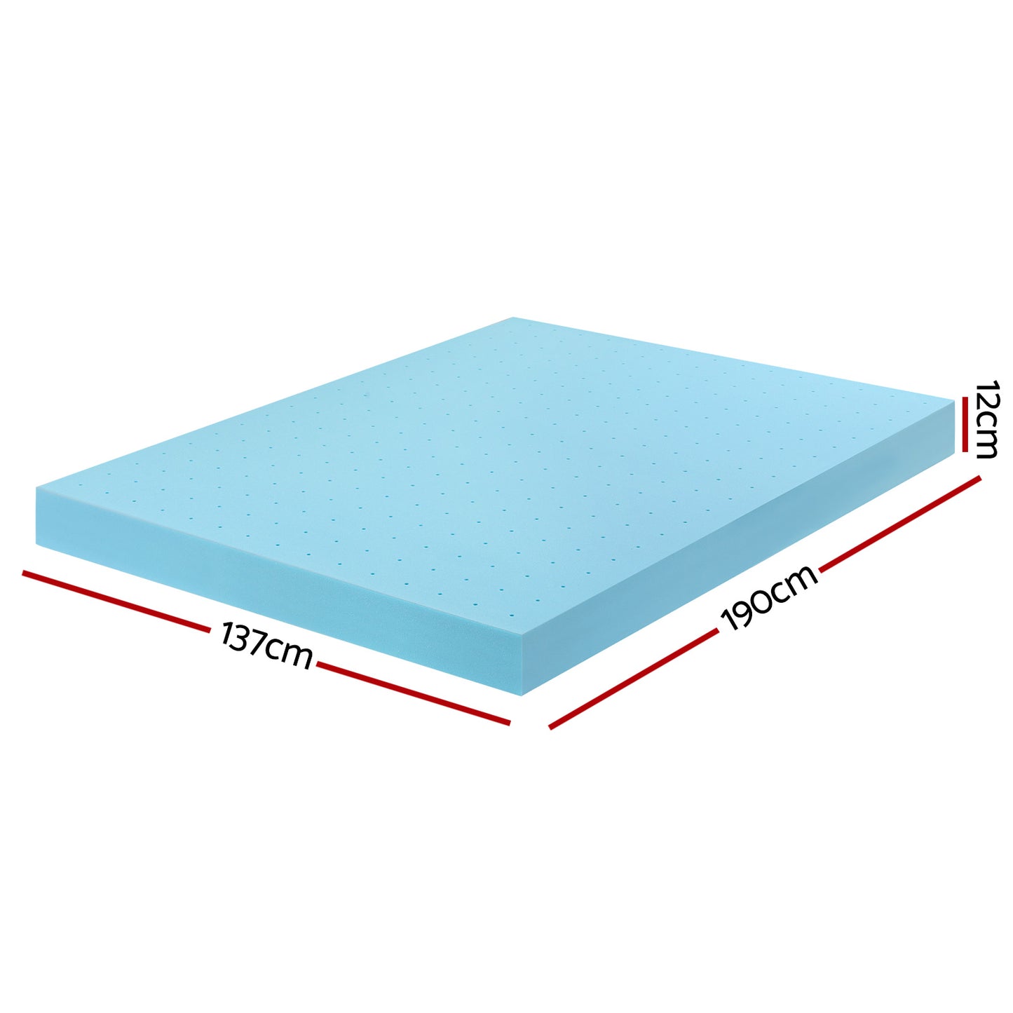 Double Giselle 12cm Memory Foam Mattress Topper Ventilated Cool Gel Bamboo Cover
