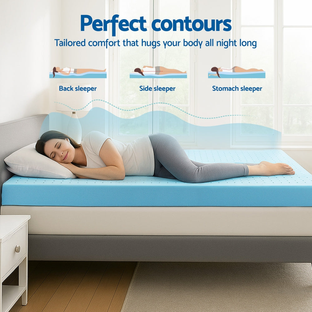 Double Giselle 12cm Memory Foam Mattress Topper Ventilated Cool Gel Bamboo Cover