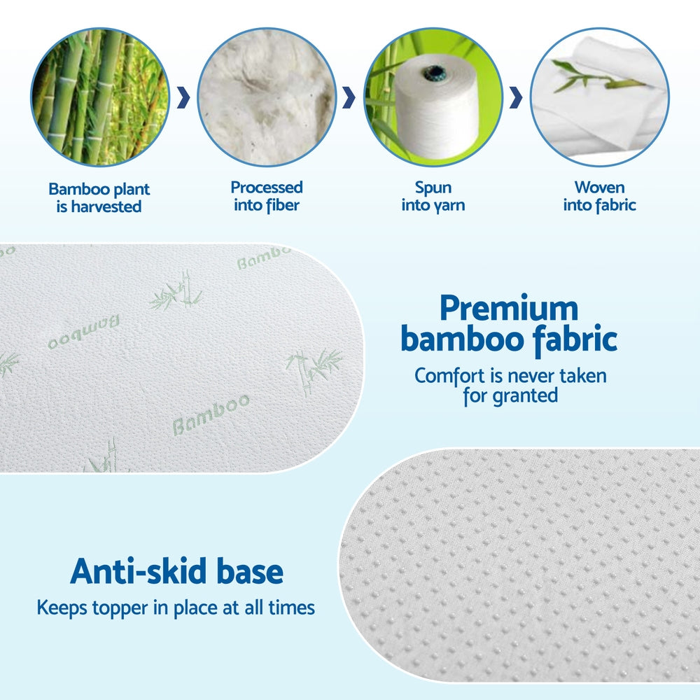 Double Giselle 12cm Memory Foam Mattress Topper Ventilated Cool Gel Bamboo Cover