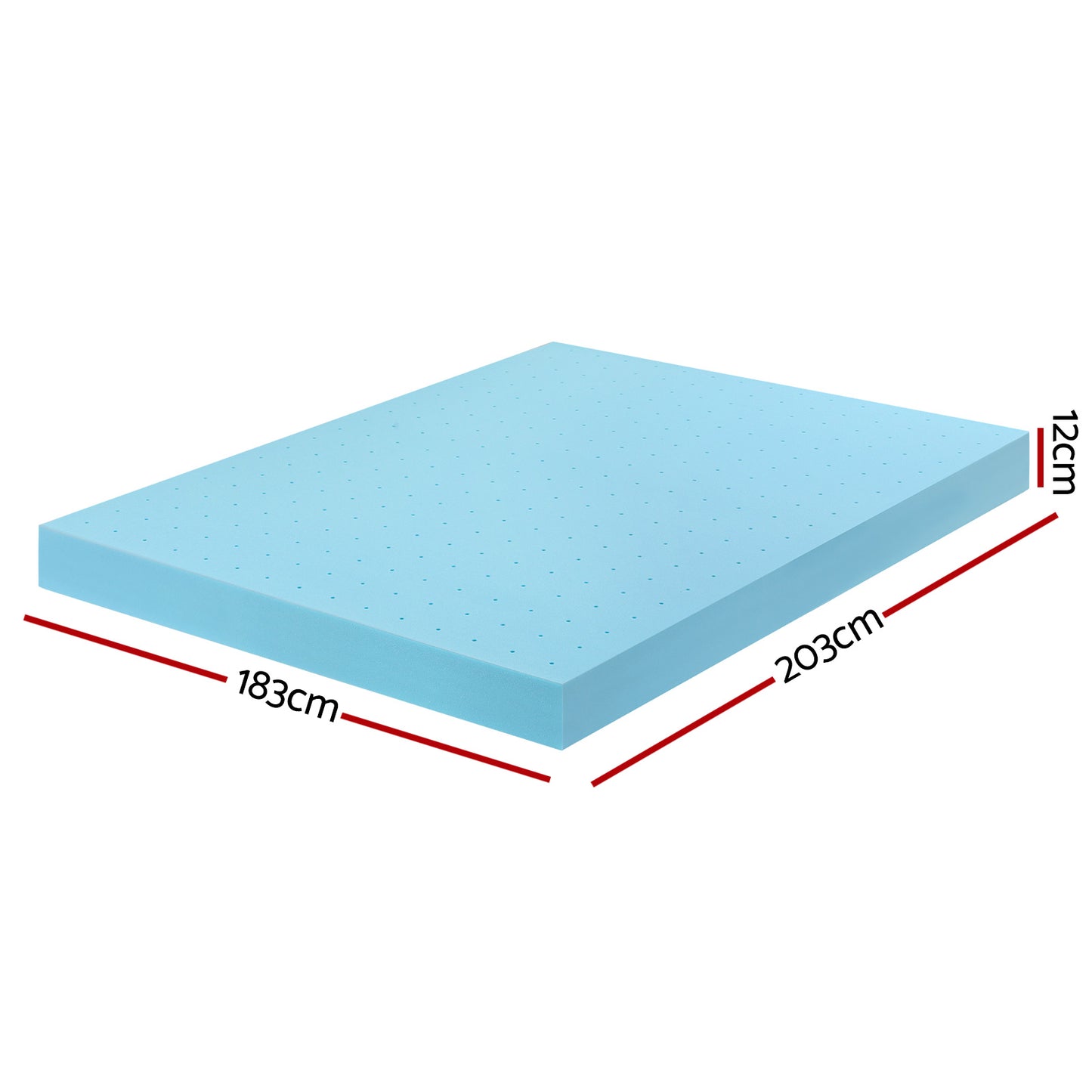 King Giselle 12cm Memory Foam Mattress Topper Ventilated Cool Gel Bamboo Cover