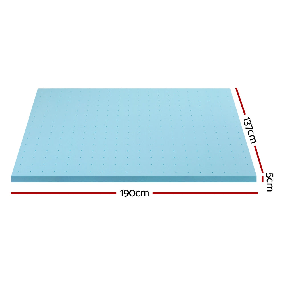 Double Giselle Bedding Memory Foam Mattress Topper Ventilated Cool Gel 5cm
