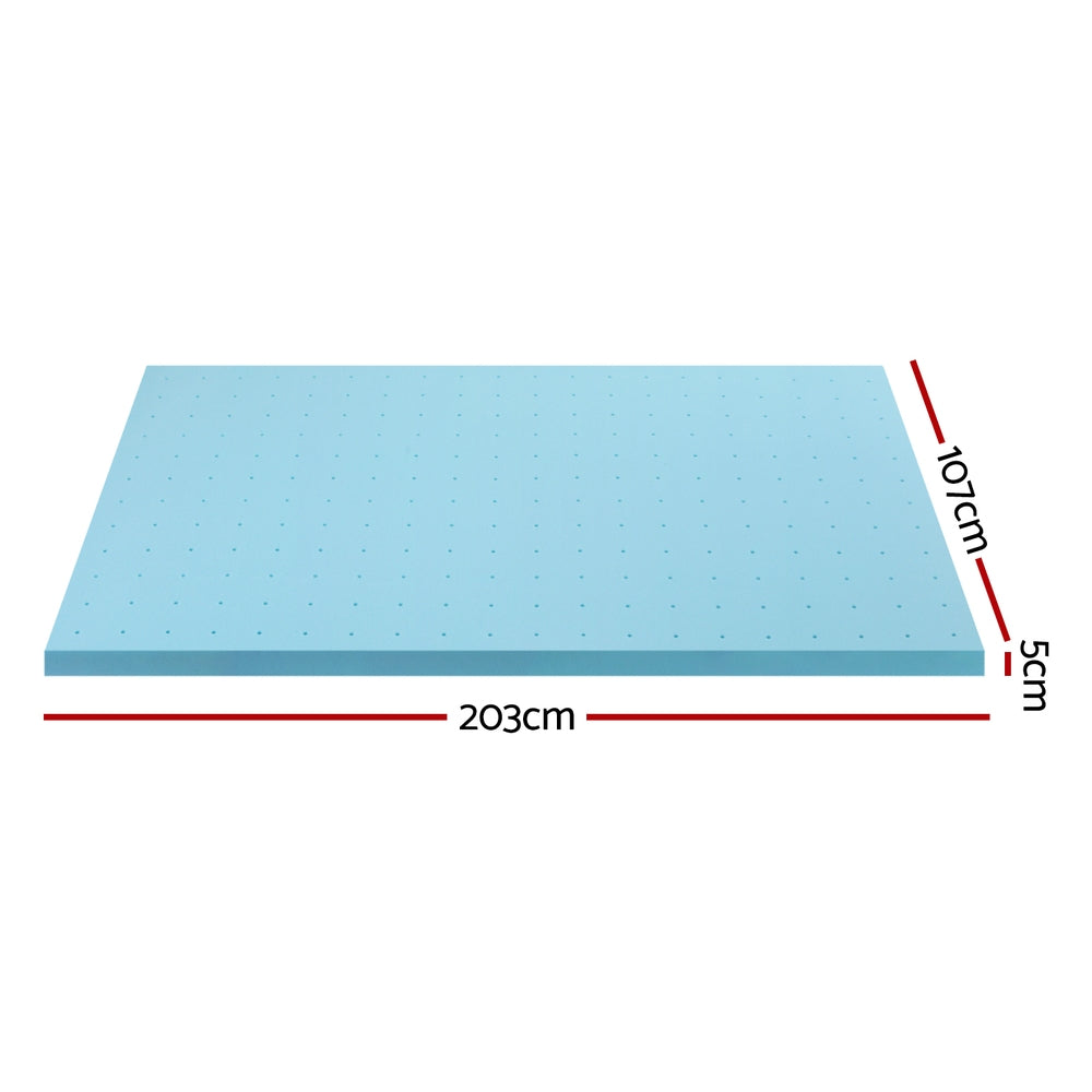King Single Giselle Bedding Memory Foam Mattress Topper Ventilated Cool Gel 5cm