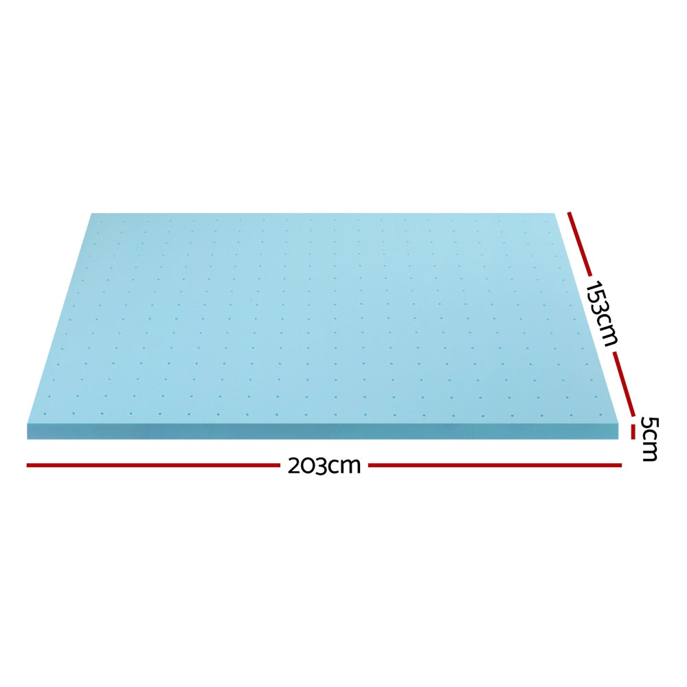 Queen Giselle Bedding Memory Foam Mattress Topper Ventilated Cool Gel 5cm