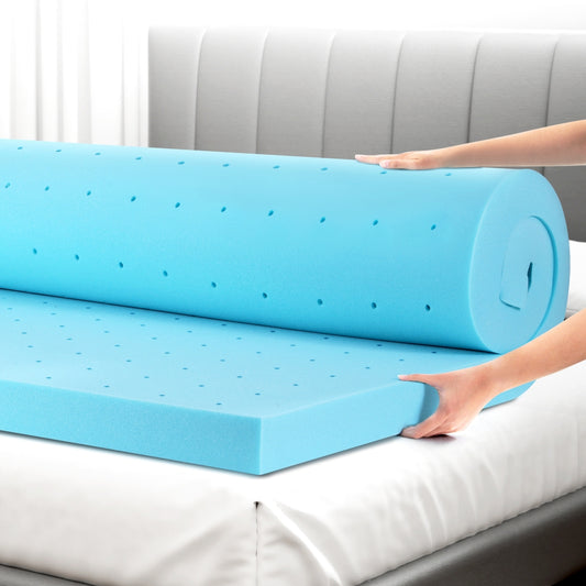 King Giselle Bedding Memory Foam Mattress Topper Ventilated Cool Gel 8cm