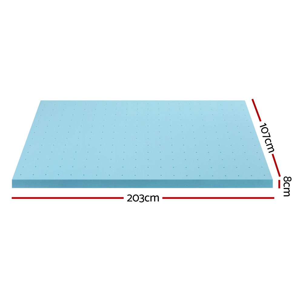 King Single Giselle Bedding Memory Foam Mattress Topper Ventilated Cool Gel 8cm