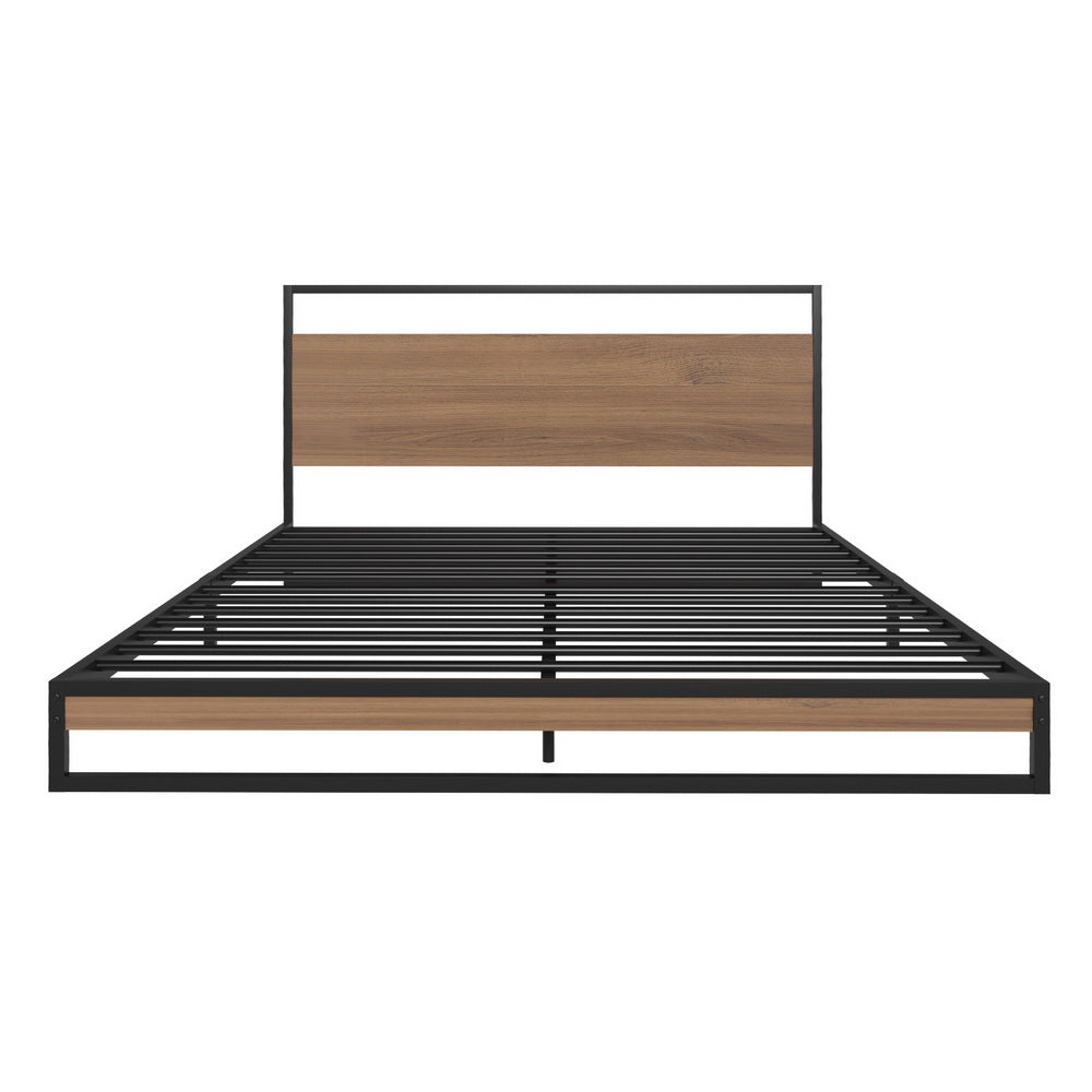 Neptune Bed & Mattress Package with 22cm Mattress Metal Beds Platform - Black Double