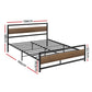 Kunzite Bed & Mattress Package with 34cm Black Mattress no Drawers - Black Double