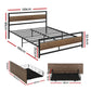 Havana Bed Frame Size Metal Frame with 2 Drawers - Black Double