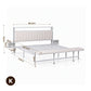 Eirene Metal Bed Frame Boucle Headboard Charging Station Side Table - White King