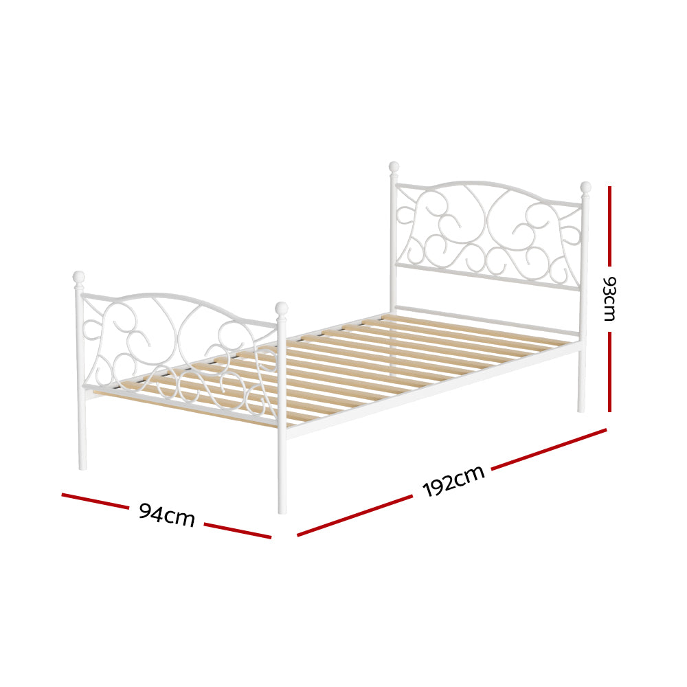 Medina Metal Bed Frame - White Single