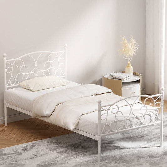 Euclase Bed & Mattress Package with 34cm Mattress - White Single