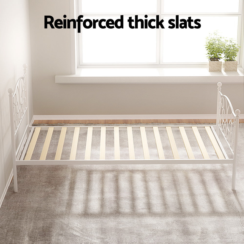 Medina Metal Bed Frame - White Single