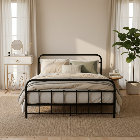 Kyoto Black Metal Bed Frame - Double