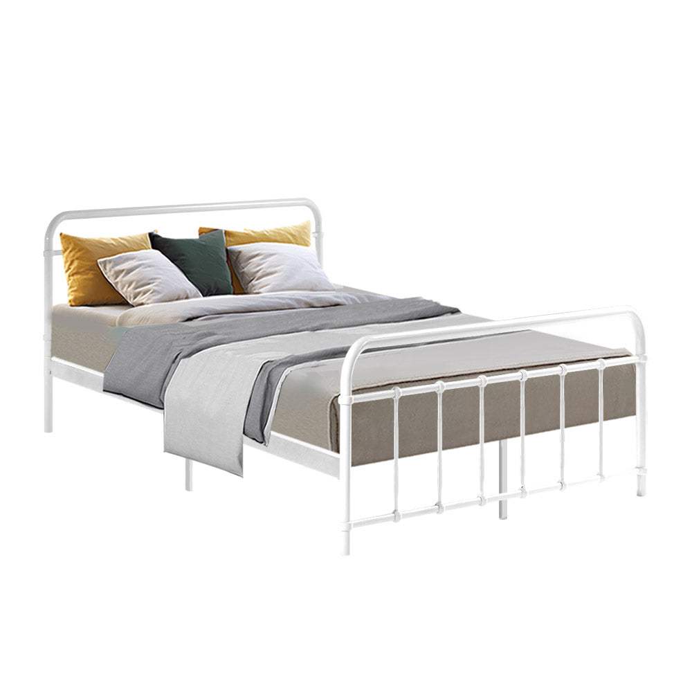 Kyoto White Metal Bed Frame - Double