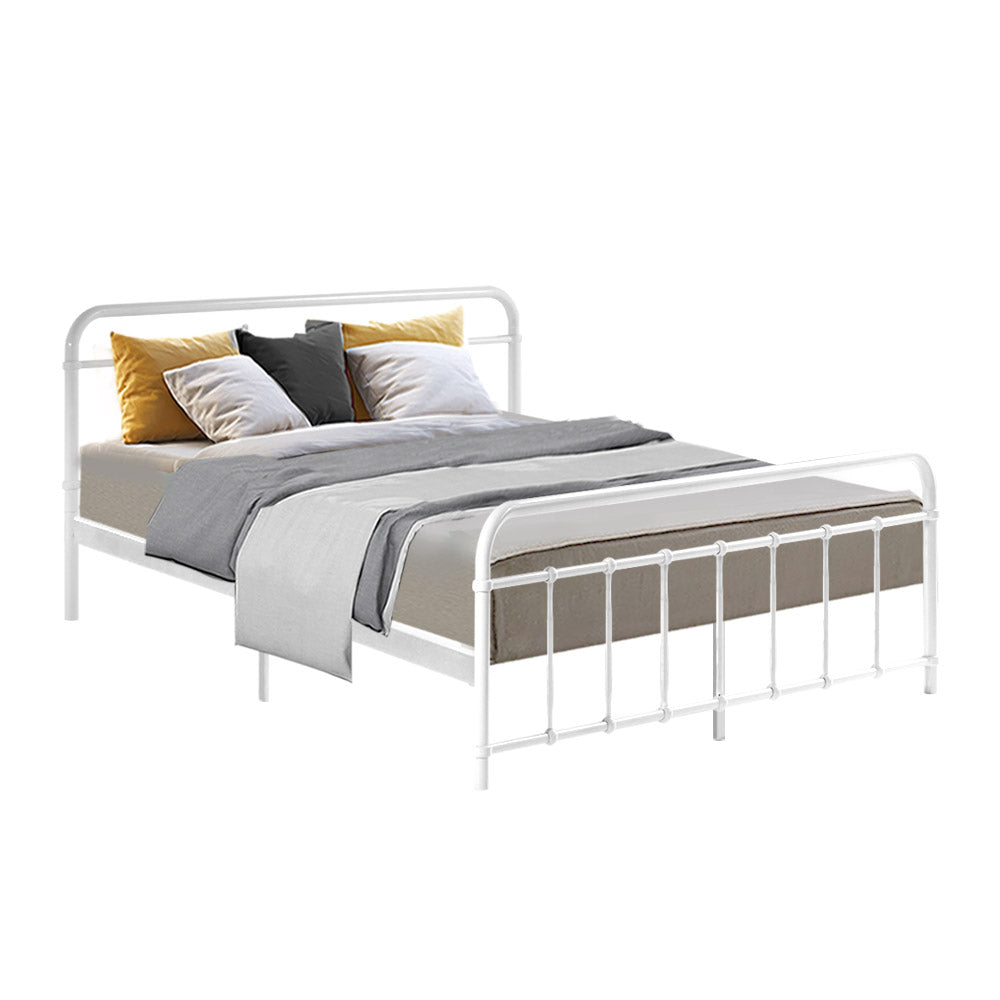 Kyoto White Metal Bed Frame - Queen