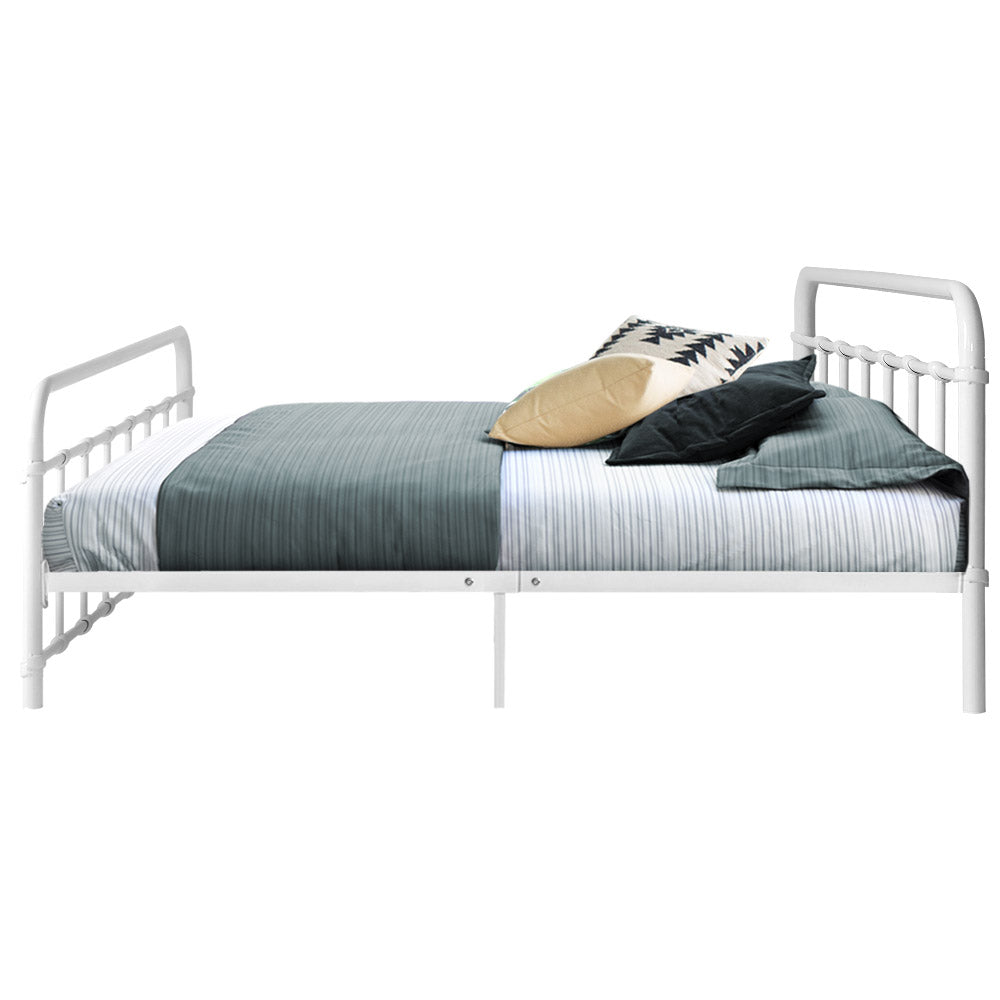 Kyoto White Metal Bed Frame - Queen