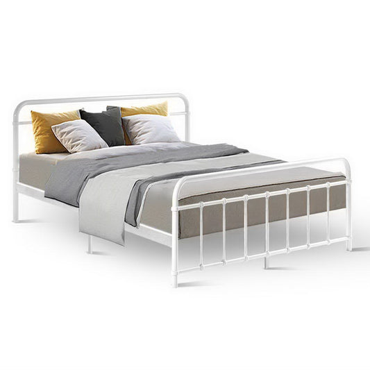 Kyoto White Metal Bed Frame - Queen