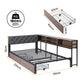 Cedar Bed Frame with 2 Drawers and Charging Station - Oak King Single