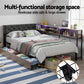 Cedar Bed Frame with 2 Drawers and Charging Station - Oak King Single
