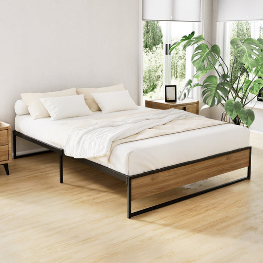 Bronzite Bed & Mattress Package with 22cm Mattress - Black Double