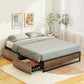 Scott Bed Frame Metal Frame Size Bed Base 2 Drawers - Black Double