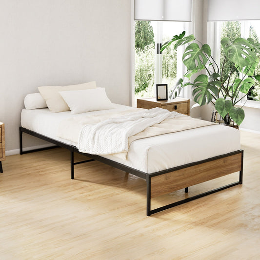 Bronzite Bed & Mattress Package with 22cm Mattress - Black King Single