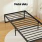 Scott Bed Frame Metal Frame Bed Base 2 Drawers - Black King Single