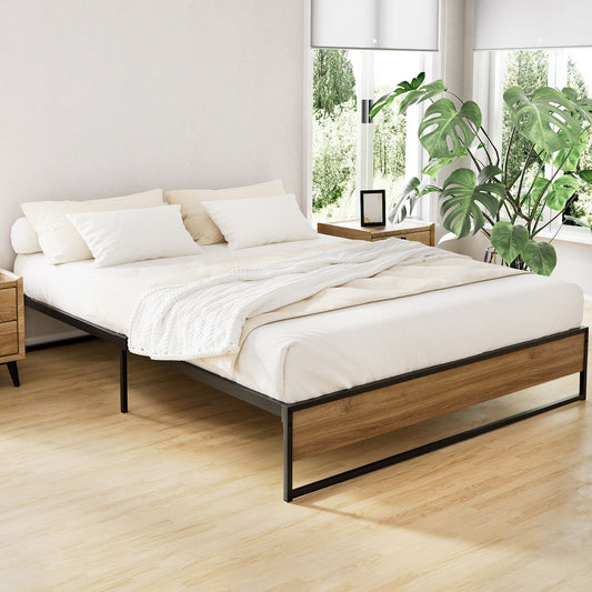 Bronzite Bed & Mattress Package with 34cm Mattress - Black Queen
