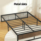 Scott Bed Frame Metal Frame Bed Base 2 Drawers - Black Queen