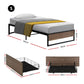 Scott Bed Frame Metal Frame Bed Base 2 Drawers - Black Single