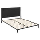 Alma Metal Bed Frame Fabric with Headboard - Black Queen