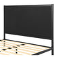 Alma Metal Bed Frame with Fabric Headboard - Black Queen
