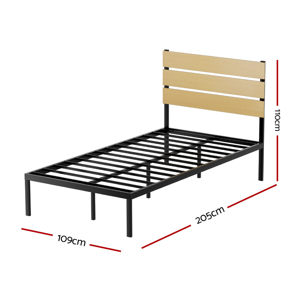 Bismuth Bed & Mattress Package with 32cm Mattress - Black King Single