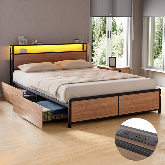 Florian Bed & Mattress Package with 34cm Mattress - Black Queen