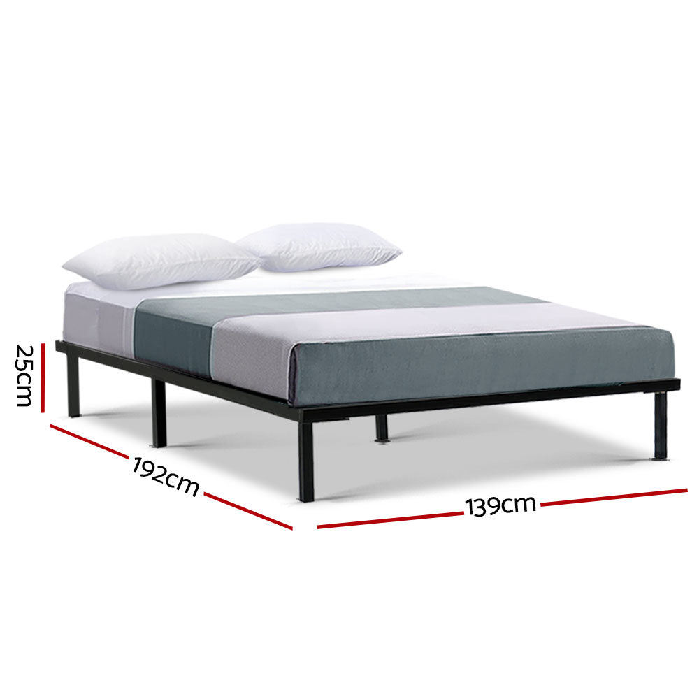 Kyanite Bed & Mattress Package with 34cm Black Mattress - Black Double