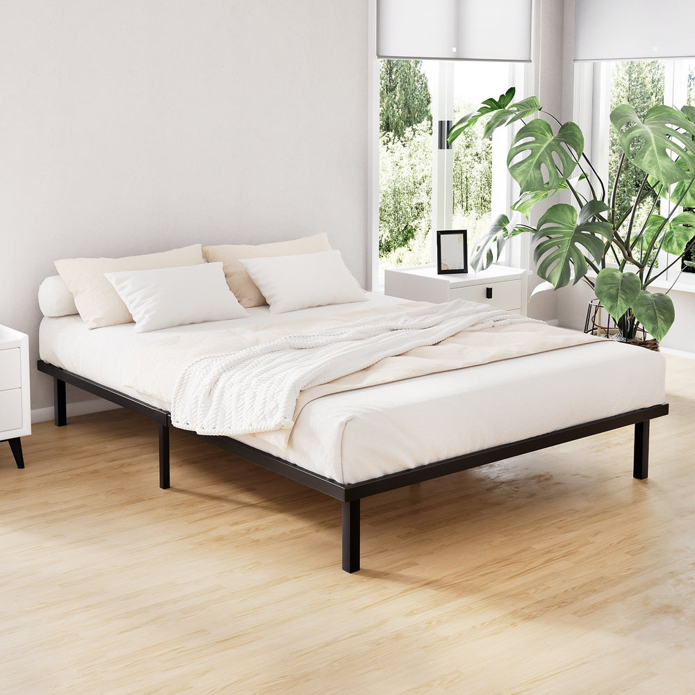 Kyanite Bed & Mattress Package with 34cm Black Mattress - Black Double