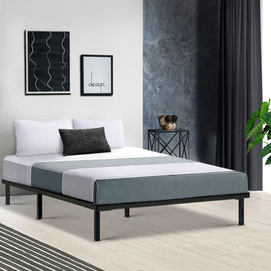 Kyanite Bed & Mattress Package with 34cm Black Mattress - Black Double