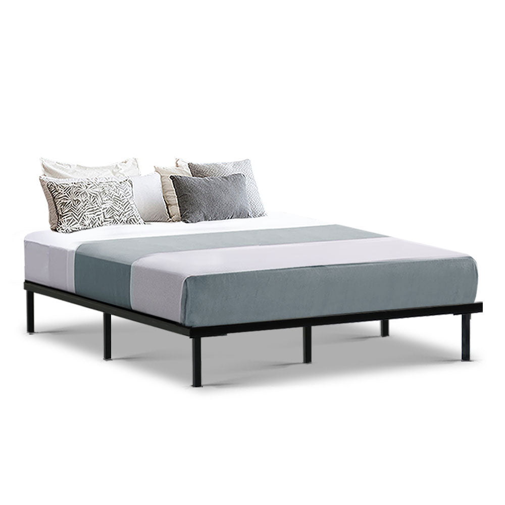 Kyanite Bed & Mattress Package with 34cm Black Mattress - Black Queen