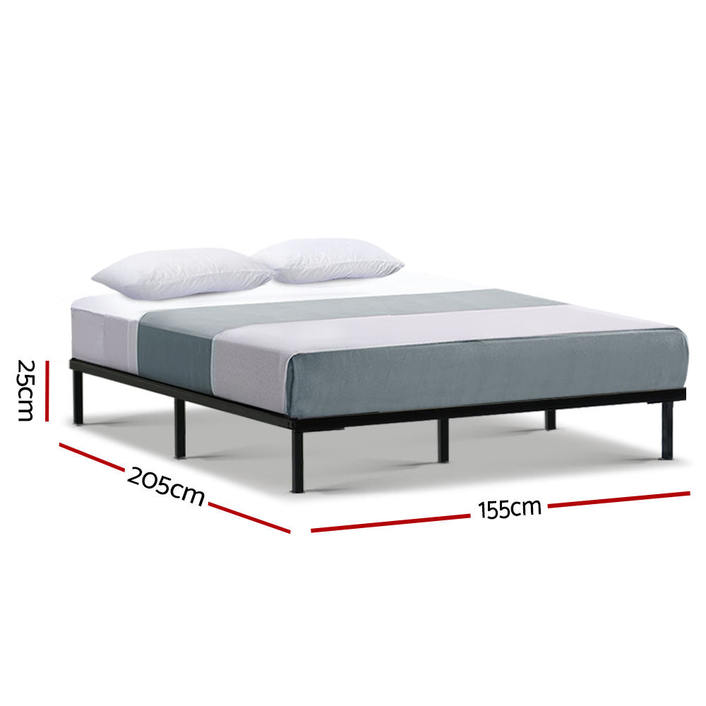 Kyanite Bed & Mattress Package with 34cm Black Mattress - Black Queen