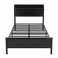 Arvela Bed Frame with Storage Shelf Headboard Charging Station LED - Black Single