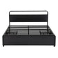 Leone Metal Bed Frame 4 Drawers Hidden Storage Headboard - Black King