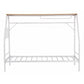 Evren House Kids Bed Frame Metal Canopy Bed Storage Shelf - White Single