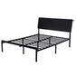 Rome Bed Frame LED Metal Bed Base with Charging Station - Black Queen