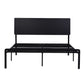 Rome Bed Frame LED Metal Bed Base with Charging Station - Black Queen