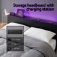 Rome Bed Frame LED Metal Bed Base with Charging Station - Black Queen