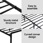 Rome Bed Frame LED Metal Bed Base with Charging Station - Black Queen