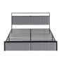 Helena Metal Bed Frame LED Charging Station 2 Drawers - Black King