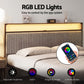 Helena Metal Bed Frame LED Charging Station 2 Drawers - Black King