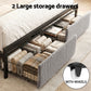 Helena Metal Bed Frame LED Charging Station 2 Drawers - Black King
